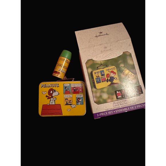 Hallmark Keepsake Ornament Peanuts Collection Snoopy Lunch Box & Thermos - Picture 2 of 8
